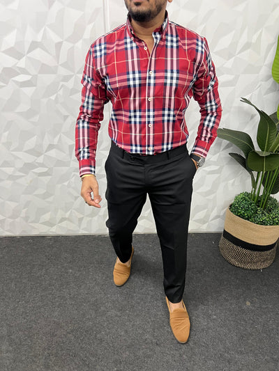 Cotton poplin burberry chex shirt