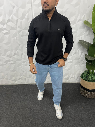 High neck popcorn fabric t-shirt