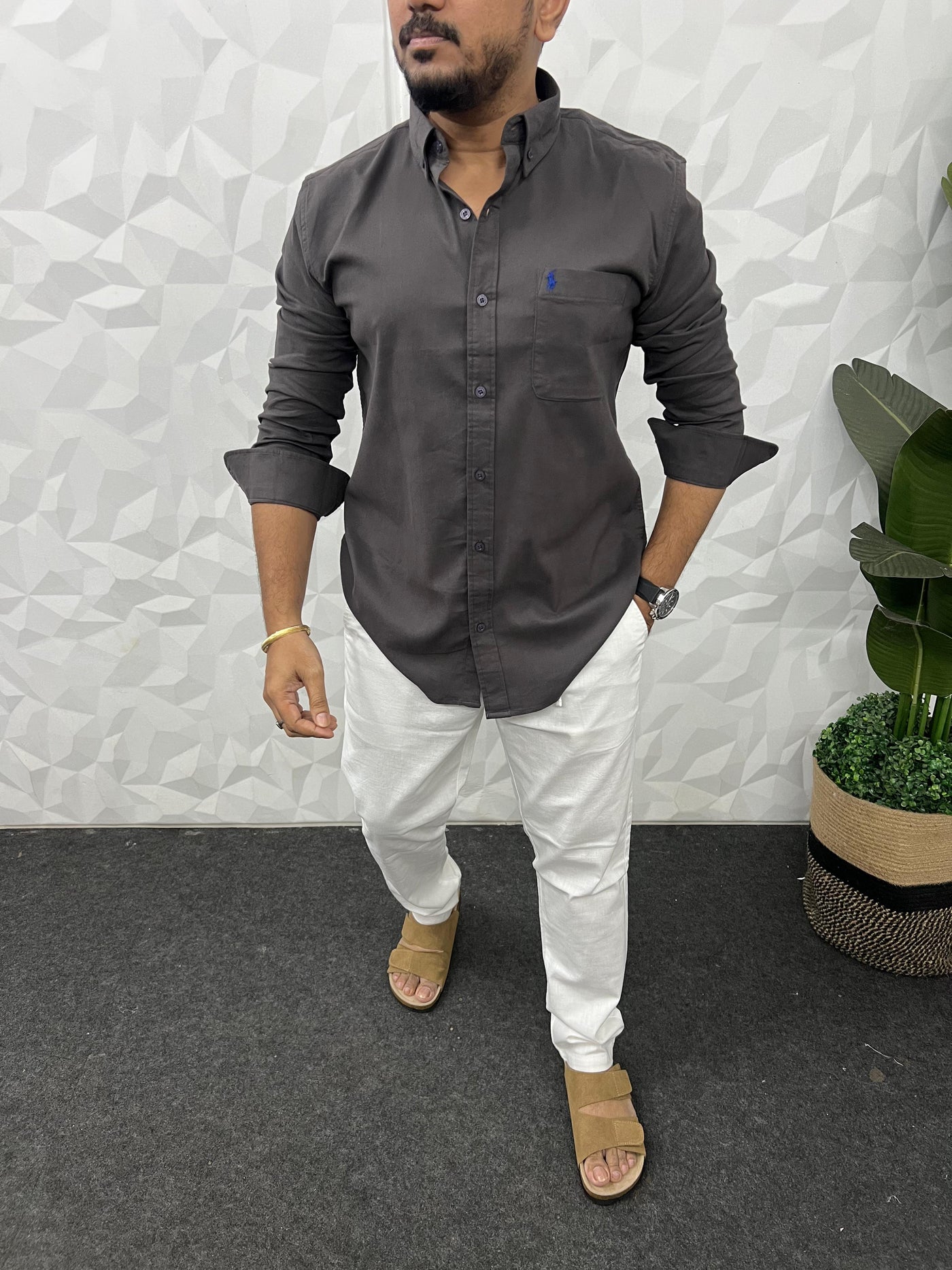 Corduroy lycra fabric shirt
