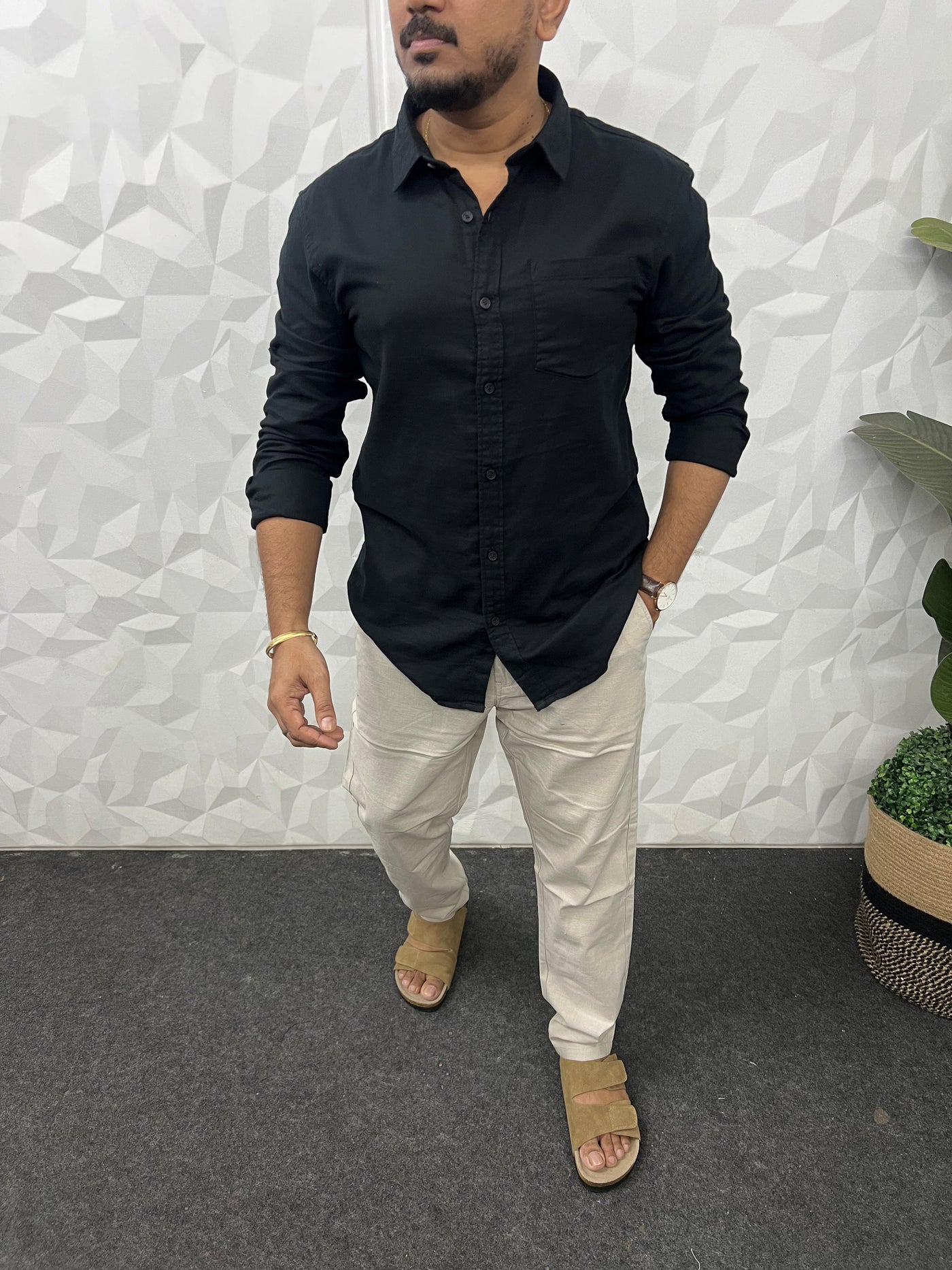 Double cloth soft linen shirt