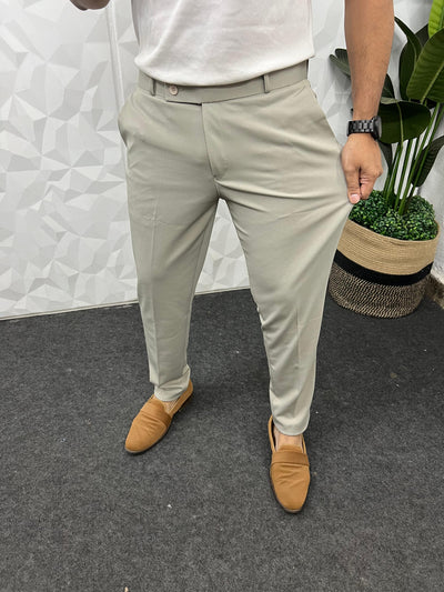Peanut fabric ankle trouser