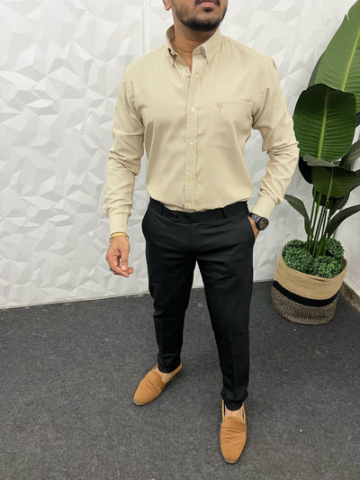 Oxford fabric formal small chex shirt