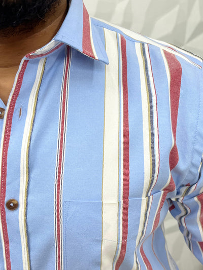 Oxford fabric multicolour stripes shirt