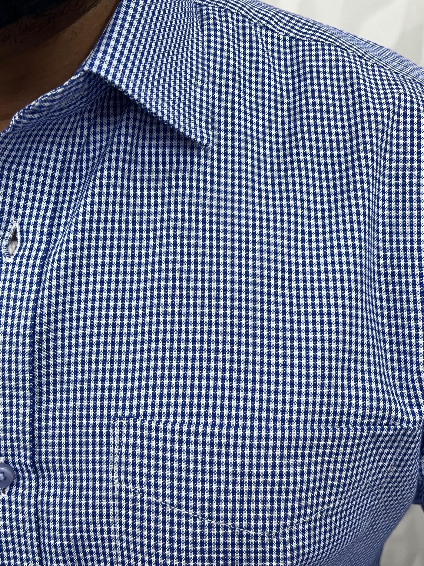 Oxford fabric small chex shirt