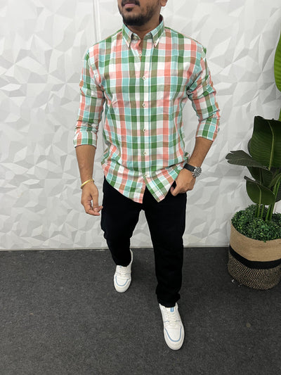 Oxford fabric yarn dyed chex shirt