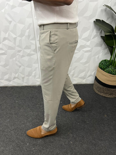 Peanut fabric ankle trouser