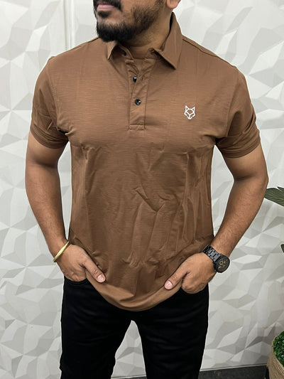 Glaze Imp lycra collar t-shirt ( brown )