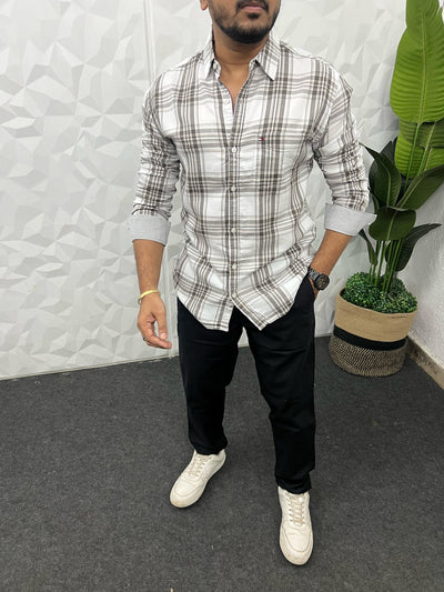 Double cloth soft cotton chex shirt