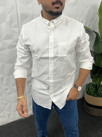 Oxford fabric plain shirt