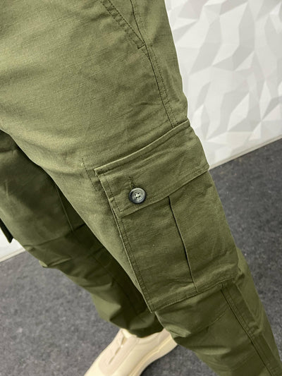 Linen fabric cargo pant