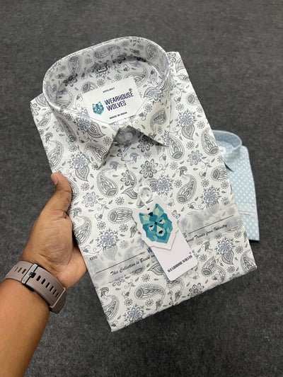 Cotton fabric formal print shirt