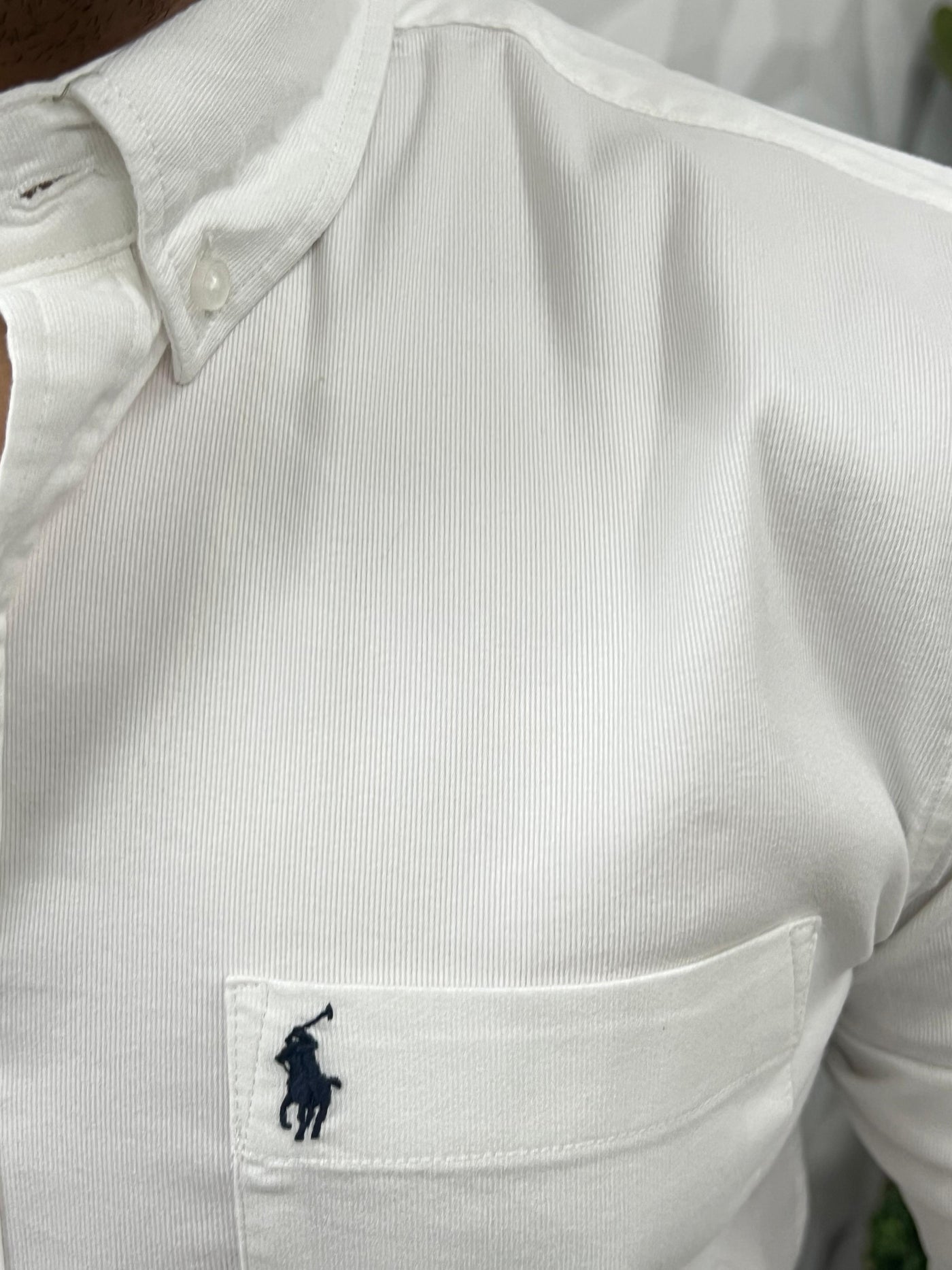 Corduroy lycra fabric shirt (White)