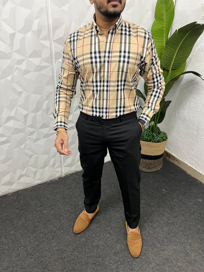 Cotton poplin burberry chex shirt