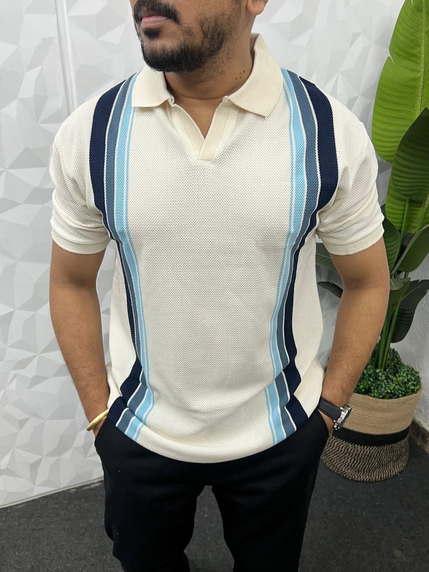 Knitted fabric polo t-shirt