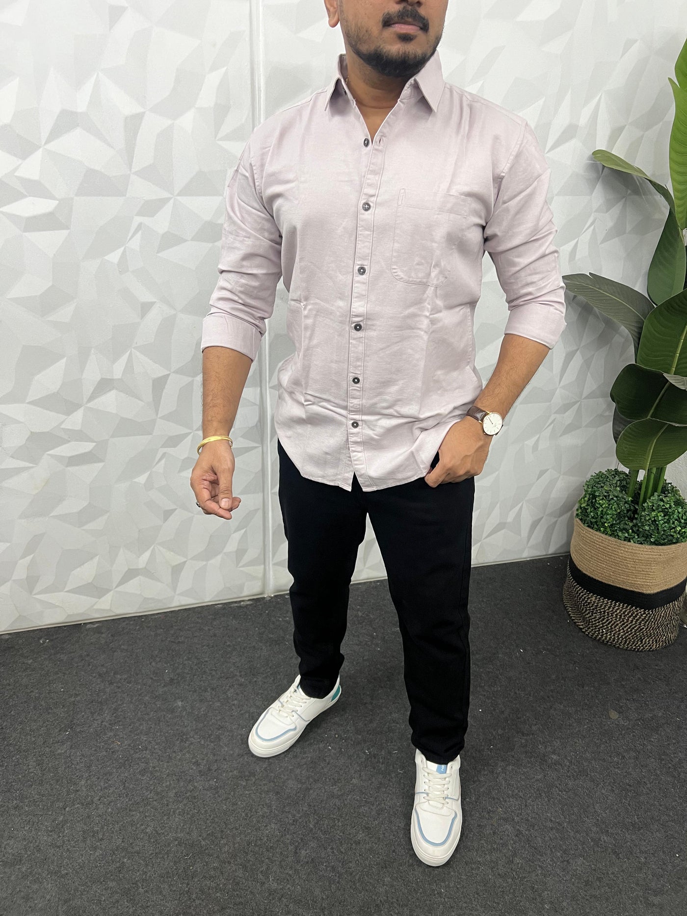 Twill fabric plain shirt