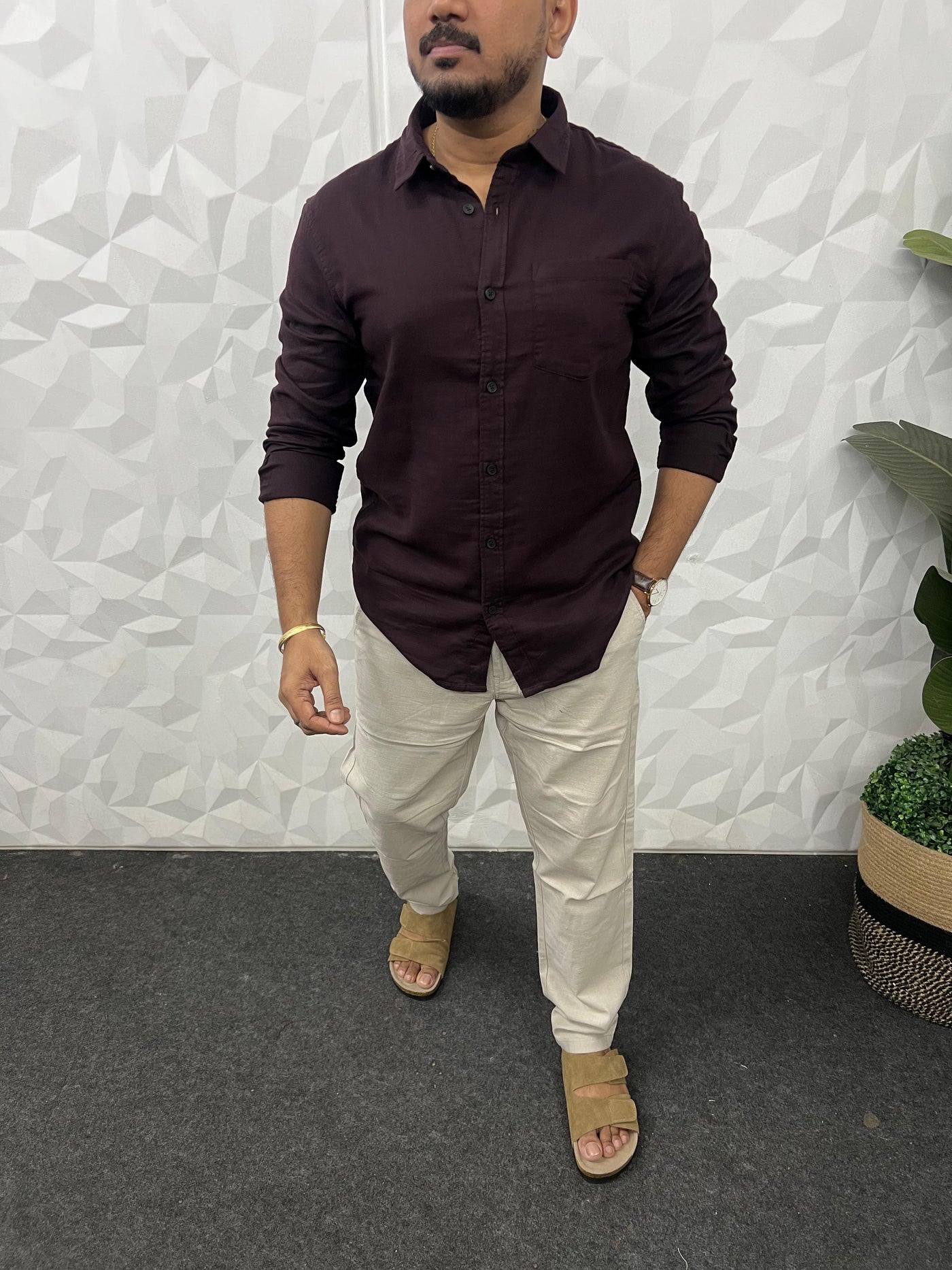 Double cloth soft linen shirt