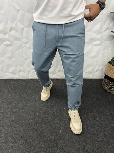 Blend linen fabric chino pant