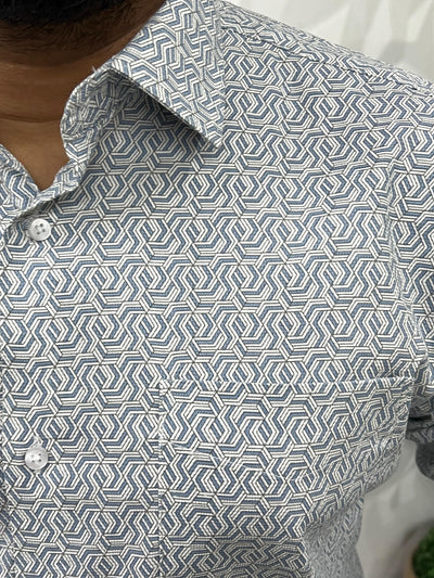 Cotton fabric formal print shirt