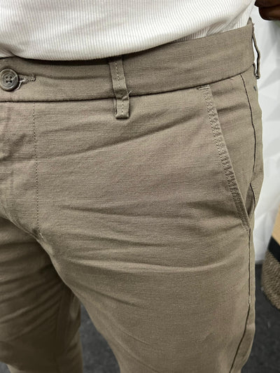 Linen fabric chinos