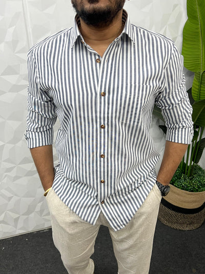 Oxford fabric old money stripes shirt