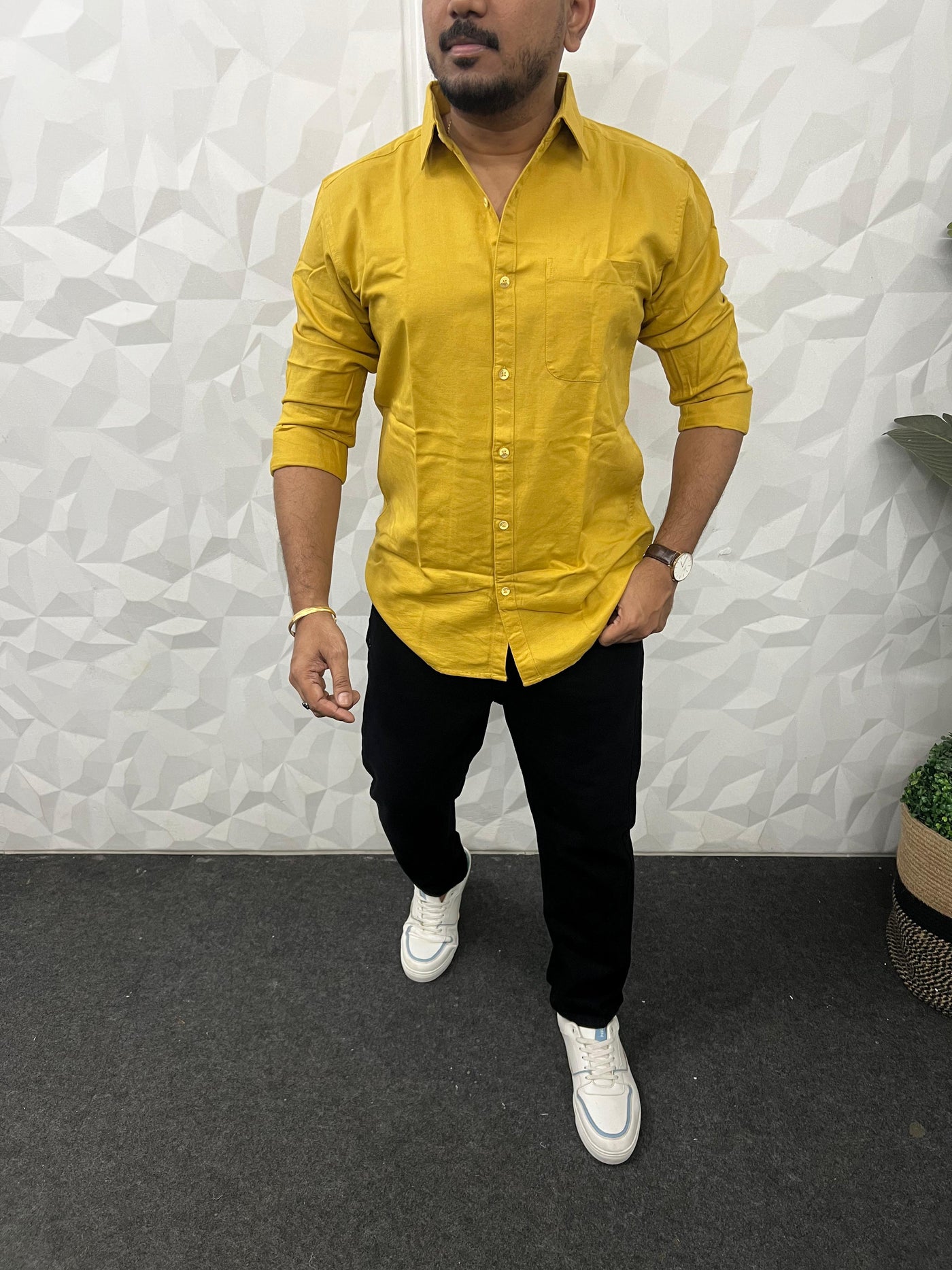 Twill fabric plain shirt