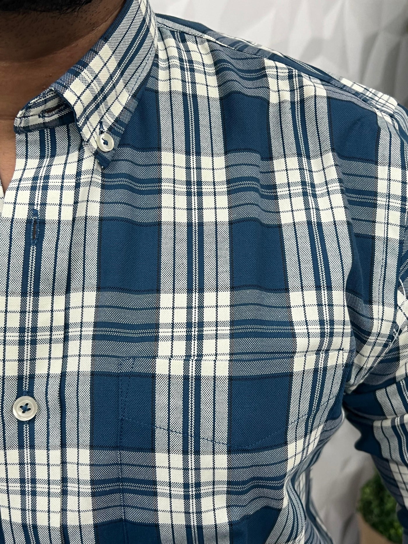 Oxford fabric yarn dyed chex shirt