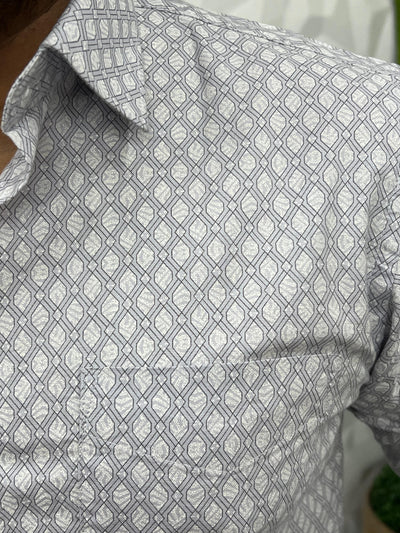 Cotton fabric formal print shirt