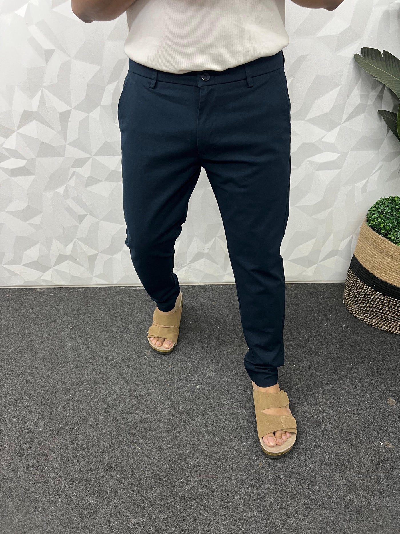 Linen fabric chinos