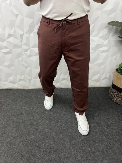 Dobby linen fabric pants