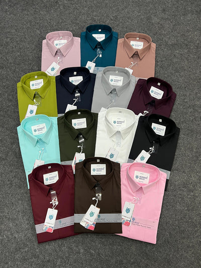 Cotton Lycra Plain Shirt ( wine )