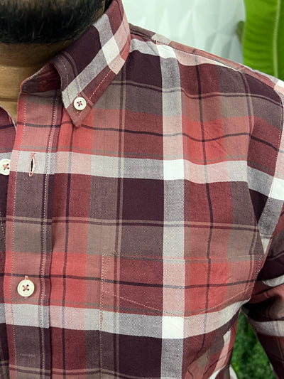 Oxford fabric yarn dyed chex shirt