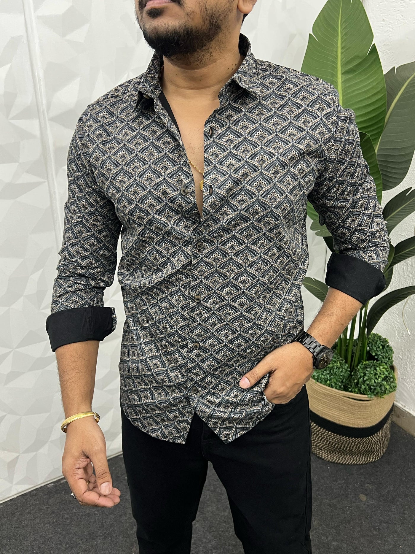 Cotton giza premium printed shirt