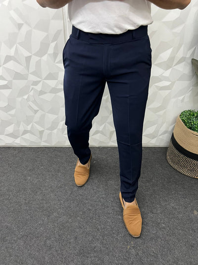 Lachka fabric trouser ( navy blue )