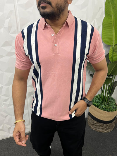 Stylish knitted polo t-shirt