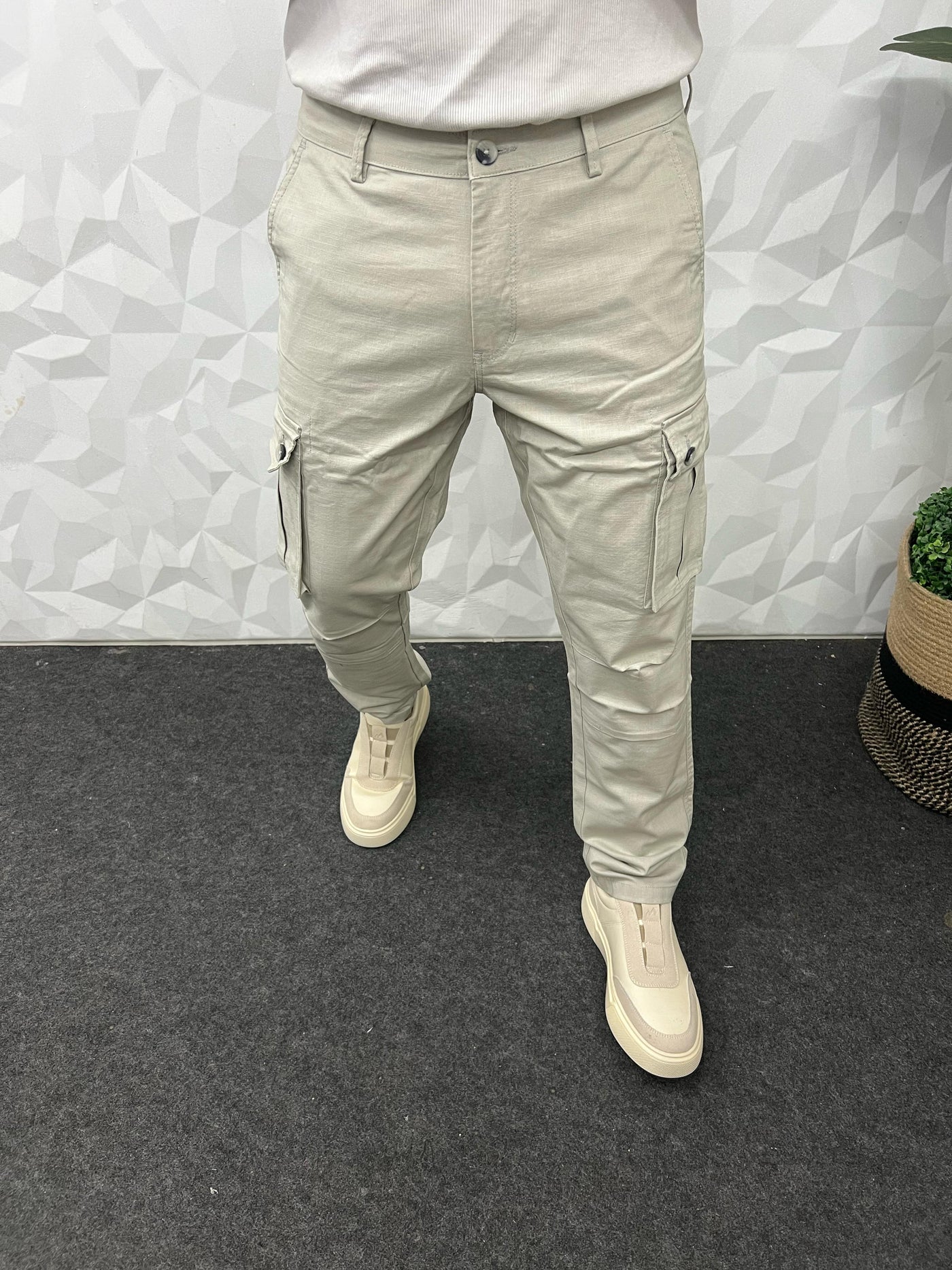 Linen fabric cargo pant