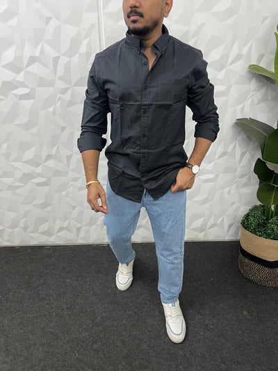 Oxford fabric plain shirt