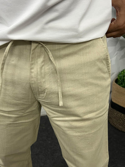 Blend linen fabric chino pant