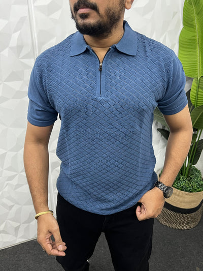Stylish knitted polo t-shirt