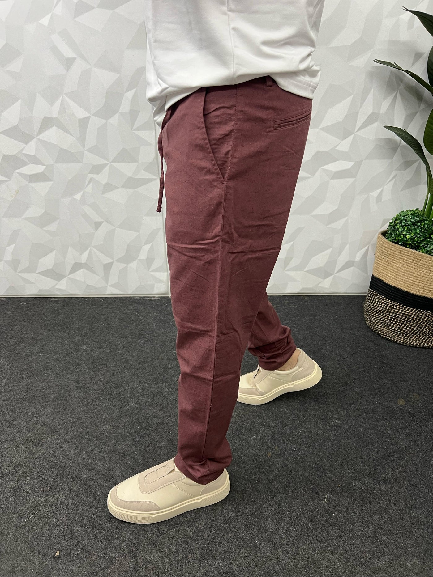 Linen fabric chino pant