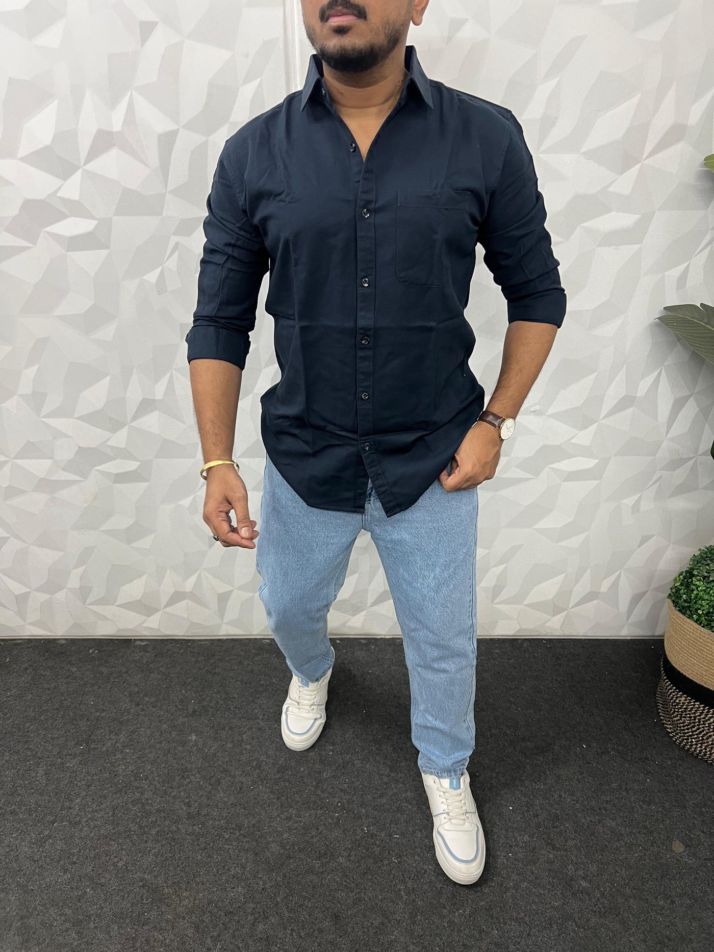 Twill fabric plain shirt