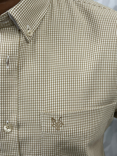 Oxford fabric formal small chex shirt