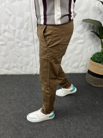 Dobby linen fabric pants