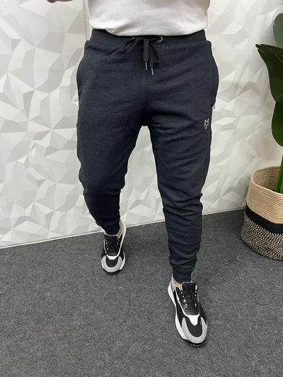 Jute fabric dark grey track pant ( Dark grey )