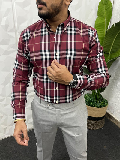Cotton poplin burberry chex shirt