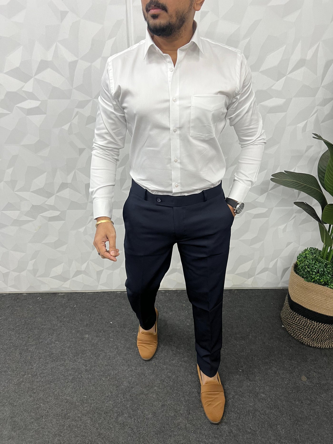 Cotton lycra fabric plain shirt