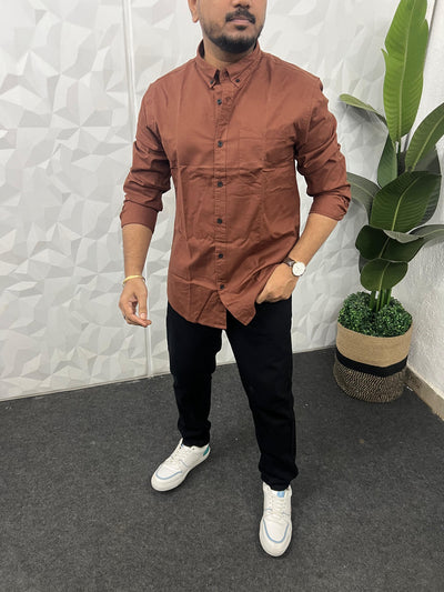 Oxford fabric plain shirt