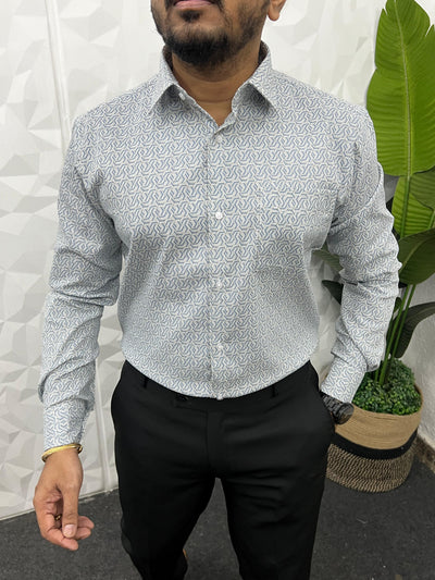 Cotton fabric formal print shirt