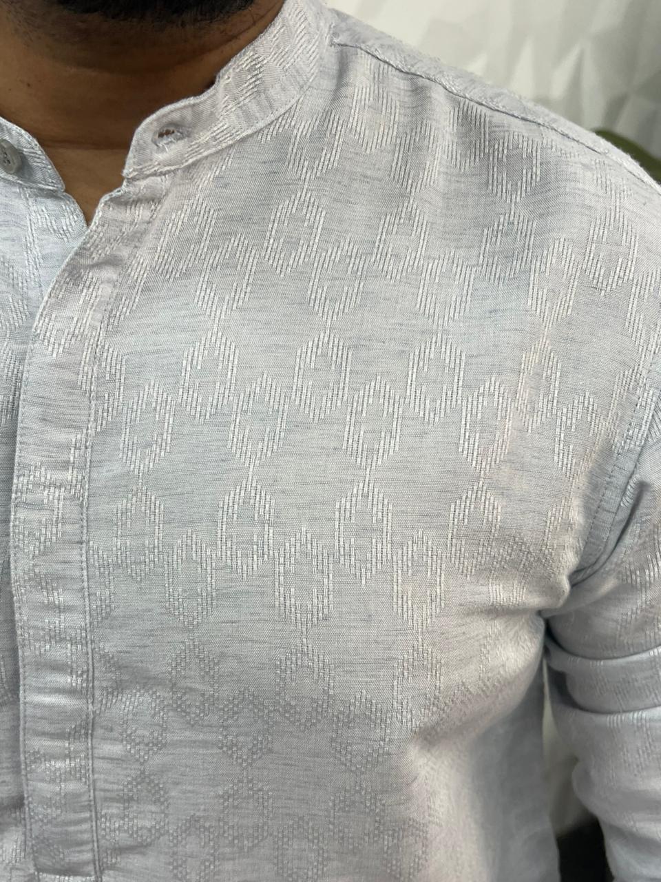 Linen texture short kurta