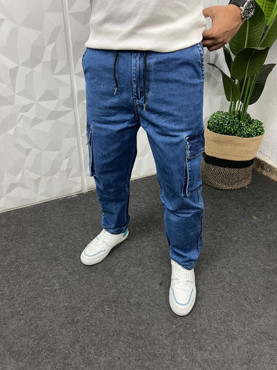 Denim fabric cargo pant