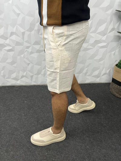Linen fabric shorts (Ivory)